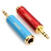 MOBOREST 3.5mm Male to 6.35mm Female Stereo Pure Copper Adapter, 1/8 Inch Plug to 1/4 Inch Jack Stereo Adapter, Can be Used Conversion Headphone adapte, amp adapte, Fashion 1Red+1Blue 45 51MdQPxfUDL