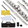 Glory Closed Hole C Flute With Case, Tuning Rod and Cloth,Joint Grease and Gloves Nickel Siver Niclel Silver 14 51MdcO9RRjL