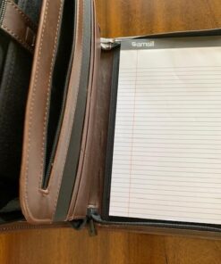 Samsill Professional Resume Padfolio with Secure Zippered Closure, 10.5 x 13 inches, Sleeve for 10.1 inch Tablet, 8.5 x 11 Notepad, Black Full Size 54 51MdgONCS L