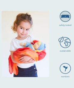 Sarah's Silks Enchanted Playsilk, 100% Silk Scarves for Kids and Toddlers, Sensory Toys | Bright Square Scarves, Montessori Waldorf Toys for Imaginative and Pretend Play - Fire 11 51MfQwRHm L