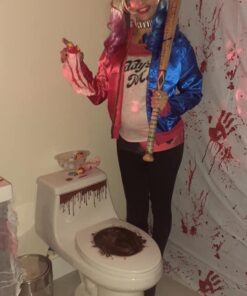 Amscan Halloween Zombie Scream Dripping Blood Toilet Topper Scene Setter Decoration Grabber Vinyl Cover 1 16 51MsFiN0K L