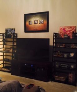 SIMPLIHOME Bedford SOLID WOOD Universal TV Media Stand, 53.9 inch Wide, Living Room Entertainment Center, Storage Cabinet with Glass Doors, for Flat Screen TVs up to 60 inches in Dark Tobacco Brown 42 51MvT4xbKiL