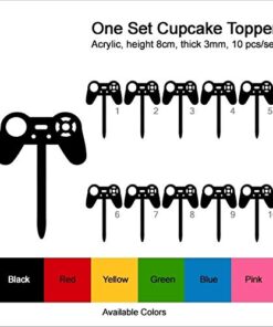 TA0849 Gamepad Video Game Controller Joystick Silhouette Party Wedding Birthday Acrylic Cupcake Toppers Decor 10 pcs 5 51N2m5XtwkL
