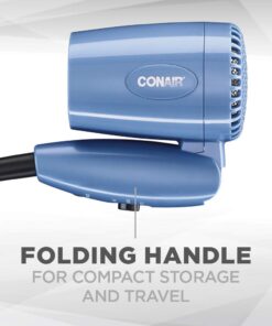 Alternative view of Conair Travel Hair Dryer with Dual Voltage, 1600W Compact Hair Dryer with Folding Handle, Travel Blow Dryer