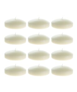 Mega Candles - Unscented 3" Floating Disc Candles - Ivory, Set of 12 12 51N7NTFSTJL