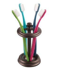 iDesign Metal Toothbrush Holder Cup for Bathroom Organization, The York Collection, 3.25" x 3.25" x 5.75", Bronze 10 51NGYGvVo4L
