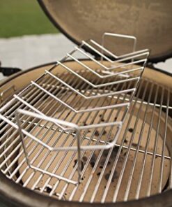 Aura outdoor products Stainless Steel Rib and Roasting Rack for Big Green Egg, Kamado Joe, Vision, Grill Dome, Primo, and All Indoor ovens 5 51NIL6418AL