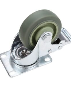4’’ TPR Heavy Duty Swivel Caster Wheels Lockable Ball Bearing 1200lbs (Set of 4) - Silver Gray with brake 16 51NOKh IRvL