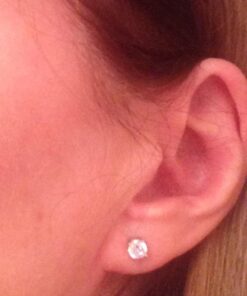 Amazon Essentials Plated Sterling Silver Cubic Zirconia Stud Earrings (Round & Princess) White/Platinum 5 mm Round Cut 24 51Na9lRP9ML 1