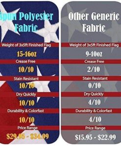 G128 American USA Flag | 5x8 Ft | StormFlyer Series Embroidered 220GSM Spun Polyester | Country Flag, Embroidered Stars, Sewn Stripes, Indoor/Outdoor, Brass Grommets, Heavy Duty, All Weather 15 51NfO0r4JBL