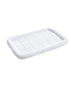 Amazon Basics 35-Inch Padded, Dog & Pet Bolster Bed, White, 35.04"L x 22.05"W x 2.76"H 35.0"L x 22.1"W x 2.8"Th 20 51NiDVOFwqL