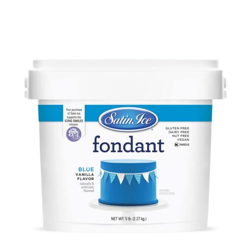 Satin Ice Blue Fondant, Vanilla, 5 Pounds 5 Pound (Pack of 1)