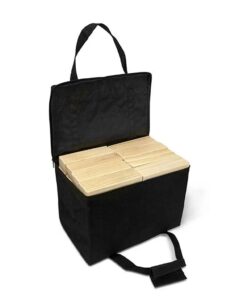 Yard Games Giant Tumbling Timbers with carrying case starts at 2.5-feet tall and builds to 5-feet 30 Inch Natural 25 51NkuSgQWL