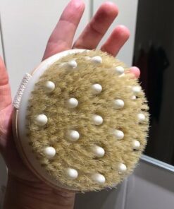 Dry Brushing Body Brush - Best for Exfoliating Dry Skin, Lymphatic Drainage and Cellulite Treatment - Organic Spa Exfoliator and Massage Scrub Brush with Natural Boar Bristles 1 Count (Pack of 1) 43 51NsHjCG4UL