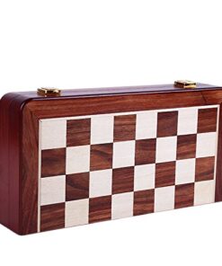 Agirlgle Retro Metal Chess Set with Folding Wooden Chess Board and Classic Handmade Standard Pieces Metal Chess Set for Kids Adult 37 51NsnJ58oqL