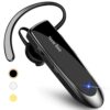 New bee Bluetooth Earpiece V5.0 Wireless Handsfree Headset with Microphone 24 Hrs Driving Headset 60 Days Standby Time for iPhone Android Samsung Laptop Trucker Driver (Black) Black 66 51Nvb4DvuL