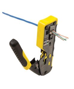Klein Tools VDV226-110 Ratcheting Modular Data Cable Crimper / Wire Stripper / Wire Cutter for RJ11/RJ12 Standard, RJ45 Pass-Thru Connectors 38 51NvmlIk28L