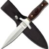 MTech USA – Fixed Blade Knife – Satin Finish Stainless Steel Blade, Brown Wood Handle with Stainless Steel Bolster, Includes Nylon Sheath - Hunting, Camping, Survival, Tactical – MT-20-03 5 51NyC7jwrvL