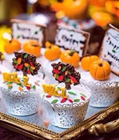 SUYEPER 100pcs Cupcake Wrappers Artistic Bake Cake Paper Cups Little Vine Lace Laser Cut Liner Baking Cup Muffin Case Trays for Wedding Party Birthday Decoration (White) White 26 51O0K3jmFCL