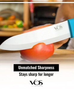 Vos Ceramic Knife Set 4 Pcs Ceramic Knives Set For Kitchen, Ceramic Kitchen Knives With Peeler, Ceramic Paring Knife 3", 4", 6", Inch Multi-Color Red, Blue, Green, Purple Multicolor 29 51O3a Ke2xL
