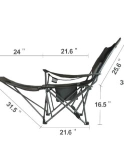 OUTDOOR LIVING SUNTIME Camping Folding Portable Mesh Chair with Removabel Footrest Army Green 31 51O5ZNR5BzL
