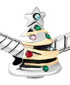 LovelyJewelry Snowflake Snowman Gift Gold/Silver Plated Charm Dangle Bead For Bracelet 6 51OJxCtV2L