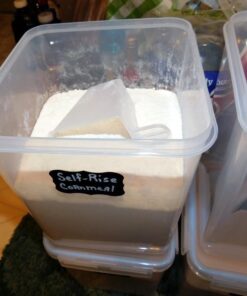 Vtopmart Large Food Storage Containers 5.2L / 176oz, 4 Pieces BPA Free Plastic Airtight Food Storage Canisters for Flour, Sugar, Baking Supplies, with 4 Measuring Cups and 24 Labels, Blue 5.2L--4.7quart 34 51OTi5w8abL