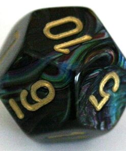 Chessex 27499 Polyhedral Dice, Lustrous Shadow with Gold 7-Die Set CHX, Multicolor 21 51OVa81CJ L