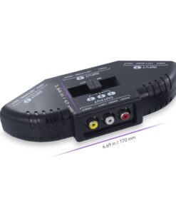 Alternative view of Fosmon A1602 RCA Splitter with 3-Way Audio, Video RCA Switch Box + RCA Cable for Connecting 3 RCA Output Devices to Your TV