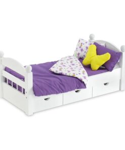 Emily Rose 18 Inch Doll Bedding for Doll Beds, Cradles and Cribs | 5 PC Purple Reversible Butterfly Print 18" Doll Bedding Gift Set with 3 Pillows! 10 51OZYr9Dp4L