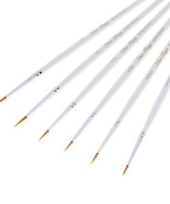 Fine Detail Paint Brush Set, 6 Pieces Miniature Art Brushes for Fine Detailing,Art Painting - Acrylic, Watercolor, Oil - Miniatures, Models, Airplane Kits, Nail White 15 51Ogll3zUoL