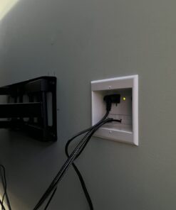 PowerBridge Two-CK Dual Outlet TV Cord Hider for Wall Mounted TV’s - Recessed in-Wall Cable Hider System for Power & Low Voltage - Matches Existing Outlets - Hide Wires with This Easy DIY Install Kit Dual Power 63 51OluE39ZtL
