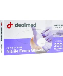 Dealmed Nitrile Medical Grade Exam Gloves, Disposable, Latex-Free, Medium (200 ct.) Medium (Pack of 200) Purple (Pack of 1) 18 51Om1neE13L