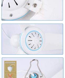 SKYRI DC 12V Ceiling Fan Portable Mini Fans for Camping Outdoor Gazebo,Mini Hanging Camper Tents Fan White 9 51OrGu3hs9L