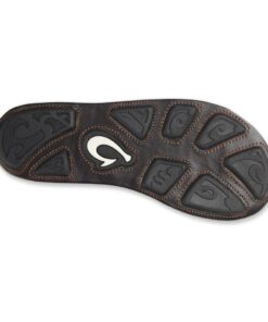 OLUKAI Mea Ola Men's Beach Sandals, Premium Leather Flip-Flop Slides, Compression Molded Footbed & Comfort Fit, Laser-Etched Design 8 Tan/Dk Java 9 51OvtvPRqtL