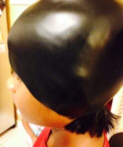 Reversible Silicone Swim Cap, Waterproof 2-in-1 Swimming Caps for Men and Women with Carry Bag, Flexible Adult Swimmers Cap for Short and Medium Length Hair Red/White 16 51P7MAbKfpL