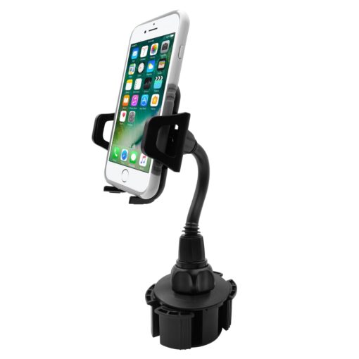 Macally Car Cup Holder Phone Mount - Secure Cupholder, Fit for Phones up to 4.1" Wide, Black