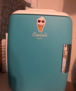 Cooluli Mini Fridge for Bedroom - Car, Office Desk & Dorm Room - Portable 4L/6 Can Electric Plug In Cooler & Warmer for Food, Drinks, Skincare Beauty & Makeup - 12v AC/DC & Exclusive USB Option, Blue 50 51PIoiAqzHL