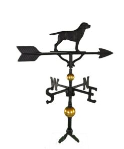 Montague Metal Products 32-Inch Deluxe Weathervane with Satin Black Retriever Ornament
