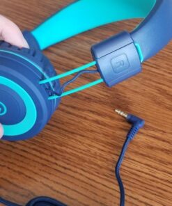 Kids Headphones - noot products K11 Foldable Stereo Tangle-Free 3.5mm Jack Wired Cord On-Ear Headset for Children/Teens/Boys/Girls/Smartphones/School/Kindle/Airplane Travel/Plane/Tablet (Navy/Teal) Navy/Teal 62 51PgrKlKtPL