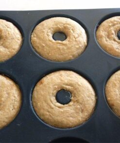Large Non-Stick 100% LFGB Grade Silicone Donut Pan, Makes 9 Full Size Donuts, Oven, Dishwasher and Freezer Safe Donut Mold by Unicorn Glitter LLC Navy 49 51PqXvpIVaL