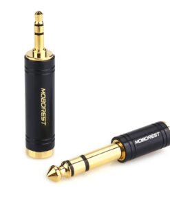 MOBOREST 3.5mm M to 6.35mm F Stereo Pure Copper Adapter, 1/8 Inch Plug Male to 1/4 Inch Jack Female Adapter, Can be Used Conversion Headphone adapte, amp adapte, Black Fashion 2-Pack 13 51PrISC64GL