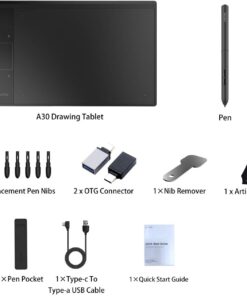 VEIKK A30 V2 Drawing Tablet 10x6 Inch Graphics Tablet with Battery-Free Pen and 8192 Professional Levels Pressure 10*6 inch A30-New Version 49 51Q8UC5csZL