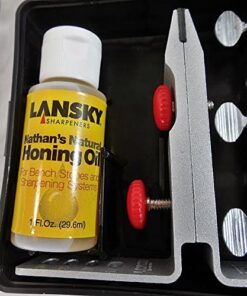 Lansky Standard Knife Sharpening System: 3-Stone Ceramic Knife Sharpener Kit with Honing Oil - LKC03 29 51QC5KrDI1L