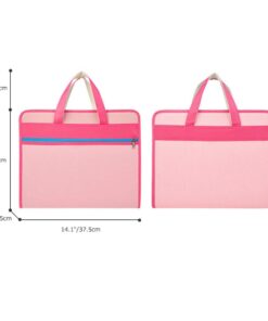 Alternative view of Portable 13 Pockets Expandable File Folders Canvas A4 Size Assorted Label Colors Business Accordion Document File Paperwork Organizer Storage, Zipper Closure Handles Pink