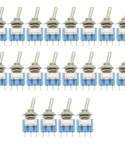 gadgeter 20 Pcs 125VAC 6A Amps On/On/ 2 Position Terminal SPDT Latching Mini Toggle Switch
