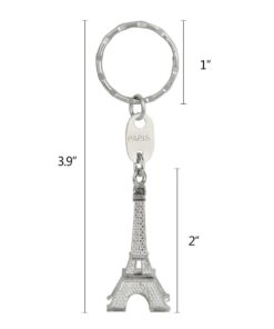 baotongle 15pcs Eiffel Tower Keyring, Paris Eiffel Tower Keychains 3-D Key Ring French Souvenirs Retro Adornment Cute Lovely Decorative Metal Craft Art Statue Model for Table Decor Gifts Silver 12 51QI1vL93JL