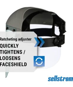 Sellstrom Advantage Series Face Shield - Clear Window with Standard Binding - Comfortable Ratcheting Headgear, ANSI Z87.1+ (S30120) 1 Count (Pack of 1) 22 51QNgBuMuPL