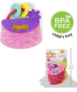 Bright Starts Carry & Teethe Purse Chillable Teether Toy, Ages 3 months +, Pretty in Pink 23 51QR3Y08 7L