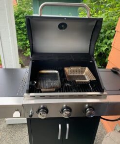 Grill Basket - Yukon Glory™ 3-Piece Mini Grilling Basket Set - Stainless Steel Perforated Grill Baskets for Grilling Veggies Seafood and Meats Includes Grill Pan - Square Basket and Circular Basket 29 51QRDgVkMqL